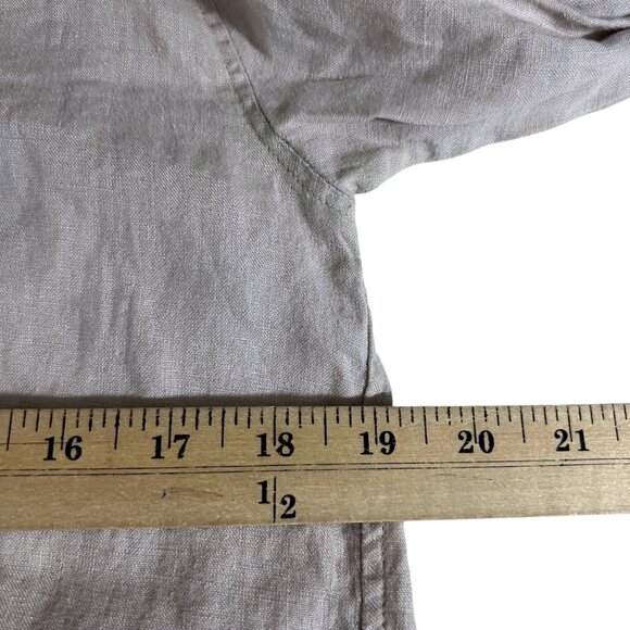 Club Monaco Neutral Tan Linen Button‎ Down Spread Collar Shirt Small - Picture 4 of 6